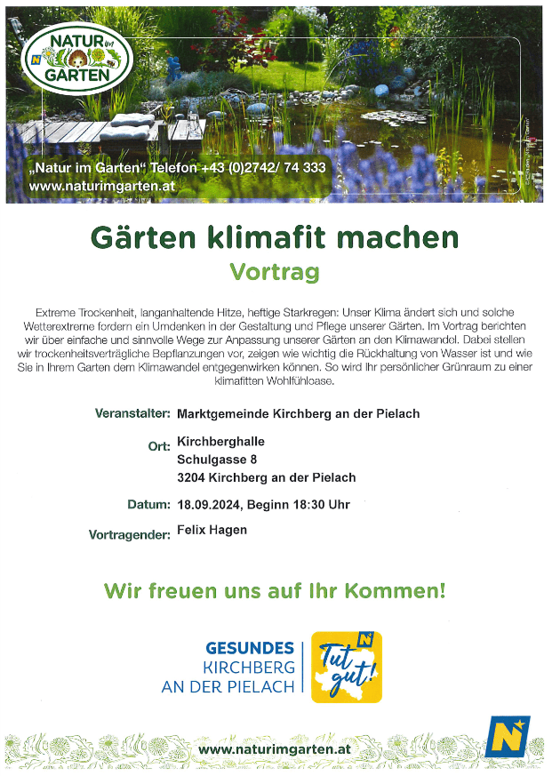 Vortrag - Gärten klimafit machen