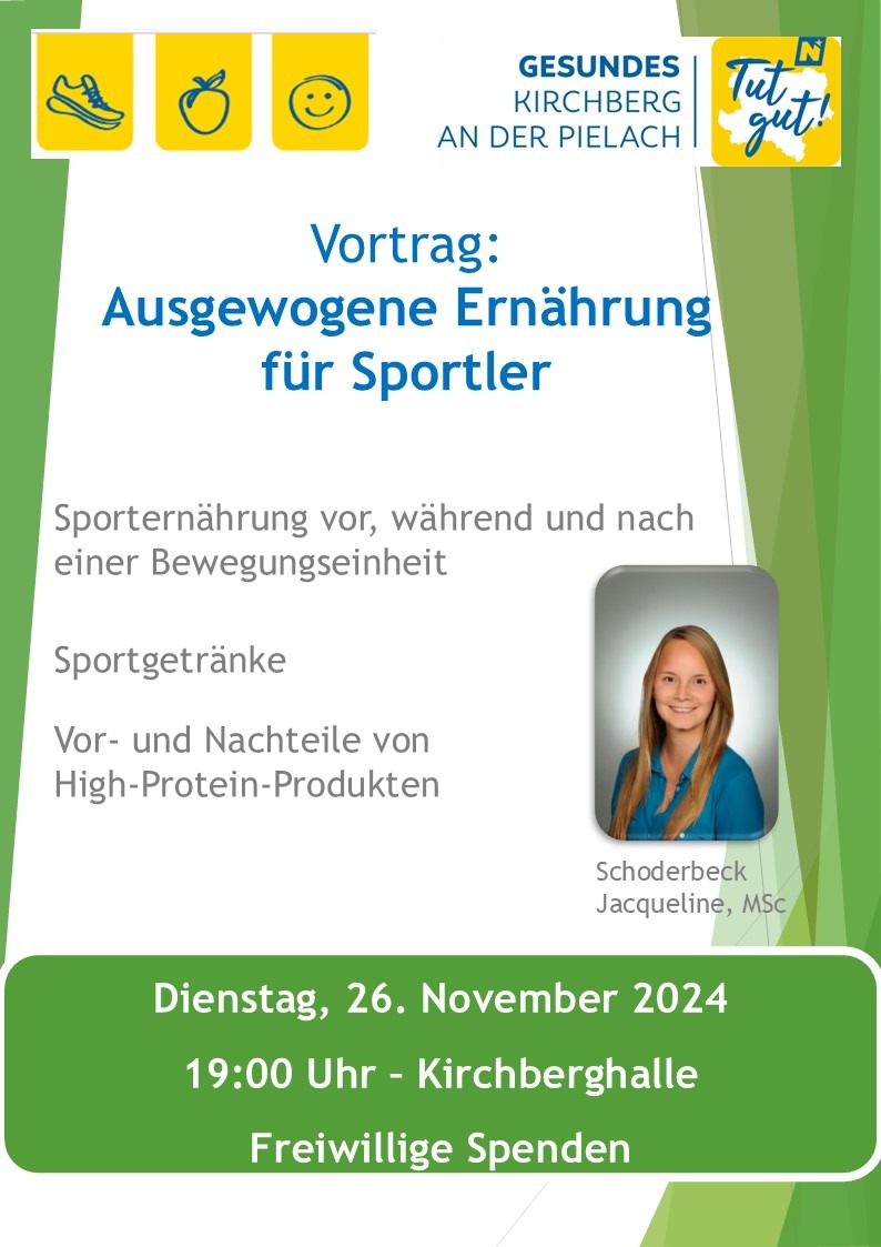 Vortrag: Ausgewogene Ernährung für Sportler