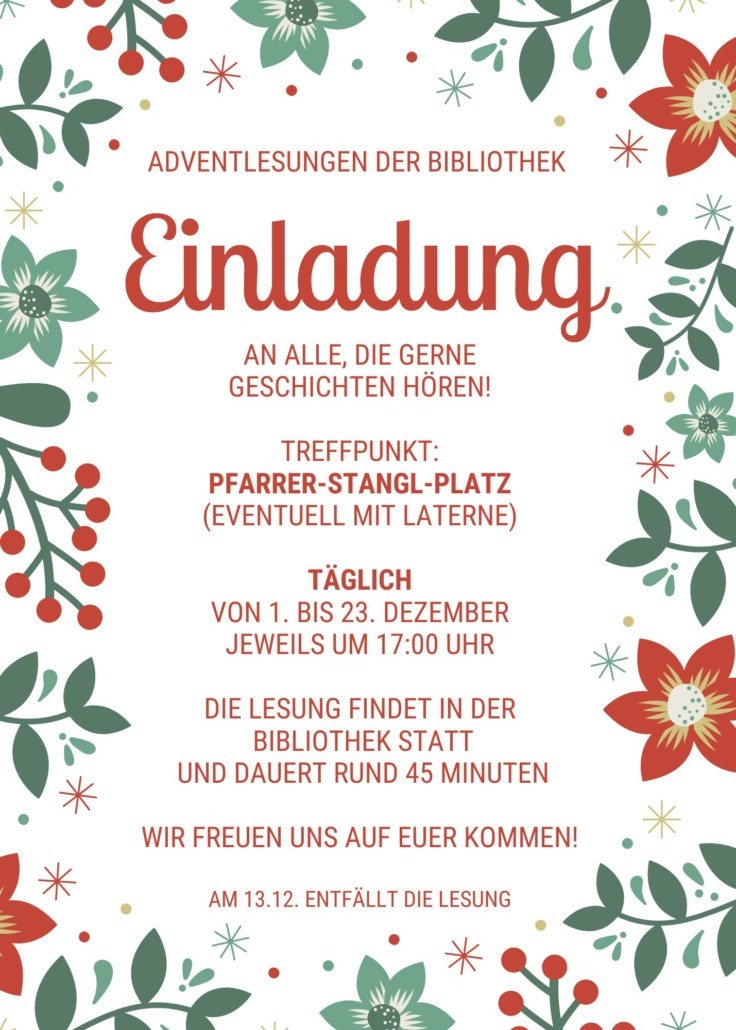 Adventlesung in der Bibliothek Frankenfels