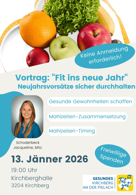 Vortrag: Fit ins neue Jahr - Neujahrsvorsätze sicher durchhalten